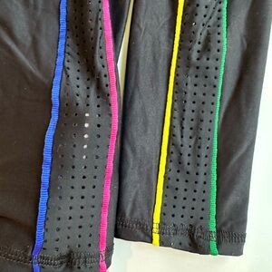 Terez 7/8 black legging with neon stripes. Size S.